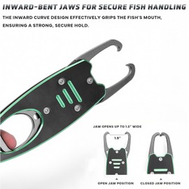 Piscorush Fish Lip Gripper with Scale, 40LB/18KG Loading Capacity Aluminum Alloy Fish Scale Fish Lip Grabber Fishing Gear and Equipment Fishing Accessories Fishing Gifts for Men (Blue-Black)