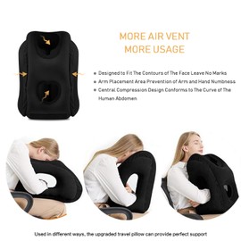 Airplanes Inflatable Travel Pillow, Neck Pillow Avoid Neck Shoulder Pain Comfortably Support Head for, Trains, Cars and Office Napping (Black)