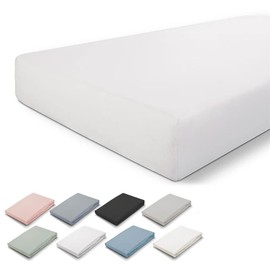 Walra Fitted Sheet 180 x 200 cm, 100% Cotton Fitted Sheet, Perfect Mattress Fit, Soft Feel, Wrinkle and Non-Iron - White