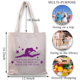 BDPWSS Gymnastics Tote Bag For Women Girls Gymnast Inspirational Gift Gymnastic Coach Handbag (jump off the beam TG)