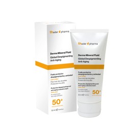 Thader Pharma Getönter mineralischer Sonnenschutz fürs Gesicht SPF 50+ – Derma Mineral Fluid, Pigmentflecken vorbeugen – Anti-Aging – Für empfindliche Haut, 50 ml