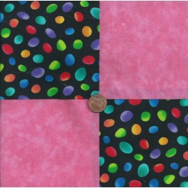 Various Manufacturers Power Packed Pink 4 inch Fabric Quilt Squares Charms EF