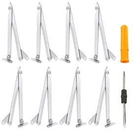 NINGYER Pack of 8 flap holders, 180° flap holder, heavy duty, with screwdriver, flap hinge suitable for folding bed, cupboards, furniture door lid support