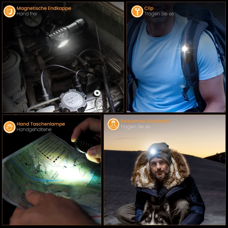 Sofirn HS10 Powerful Head Torch,Super Bright Mini Headlamp, LH351D LED
