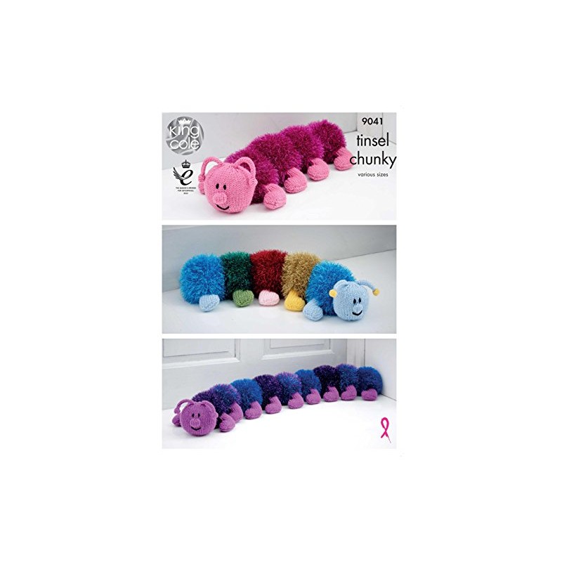 King Cole Caterpillar Toy Doorstop Draught Excluder Knitting Pattern 9041