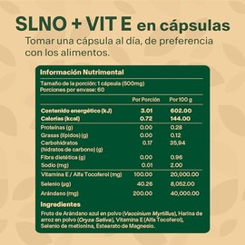 VITAL BOTANICS - Vitamina E, Selenio y Arándanos - Multivitamínico Hombre y Mujer - 60 Cápsulas de 500 mg - Suplementos Alimenticios - Sin Azúcar - 2 