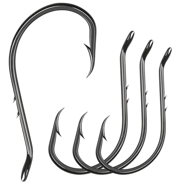 9KM DWLIFE Octopus Hooks 50/100 Pack Double Barb Eagle Claw