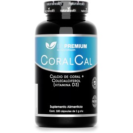 Natural Health Coralcal Suplemento Alimenticio Calcio Coral Vitamina Colecalciferol Frasco 180 Cápsulas Suministro Meses
