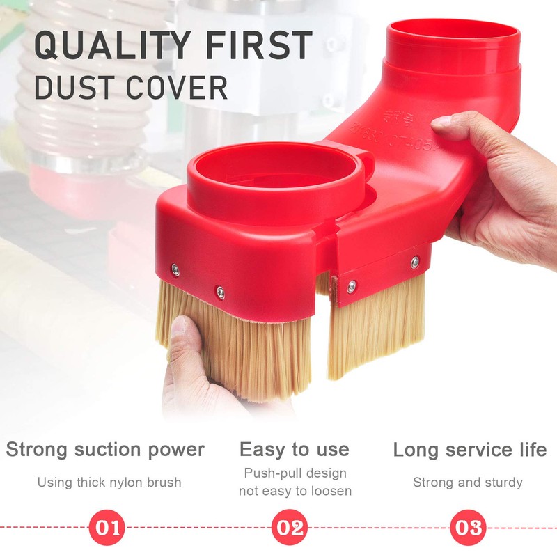 Daedalus NL330 CNC Dust Shoe, 80mm, Red