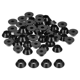 sourcing map M6 Cone Cup Countersunk Washers, 20 Pcs Anodized Aluminum Gaskets Cup Head Washer Gasket, Cup Screw Counterbore Gasket for Mechanical Accessories Parts, Black