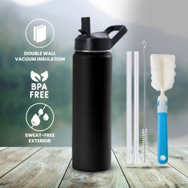 Generic Insulated Stainless Steel Sports Water Bottle 22oz/650ml. (OLIVE)