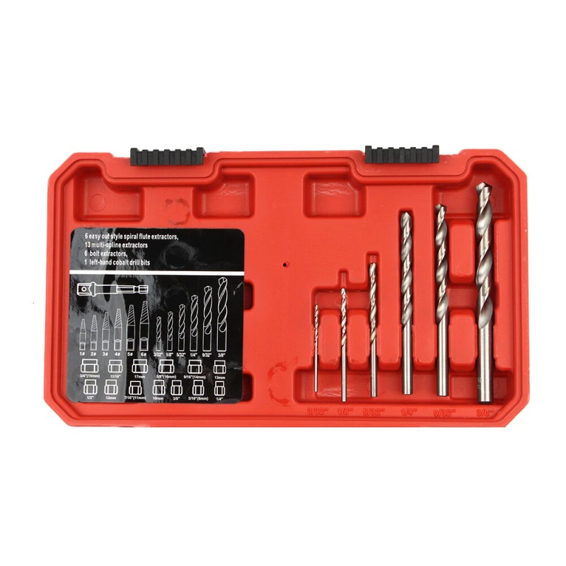 Cahuczlhoz 26Pcs Screws Bolt Extractor Set W/Drill Bit Kit Lug
