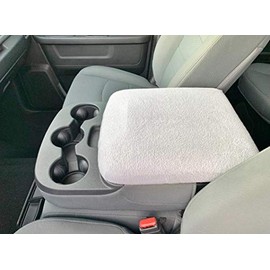 Car Console Covers Plus Made in USA Fleece Auto Armrest Center Console Cover Designed for Ram 1500 2500 3500 2014-2024 Light Gray