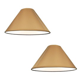 Pack of 2 - Empire Cotton Coolie Lamp Shades for Table Lamps and Pendant Ceiling Lights - 25cm Dia (2, Mocha)