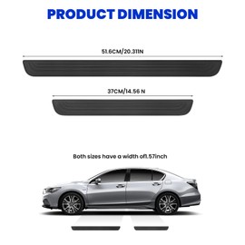 Car Door Sill Protector, 4PCS Car Door Threshold Protection, Door Edge Step Dust Shield Cover for Truck, SUV (Black, Width 1.7")