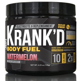 Krank'd Body Fuel supplement powder by JBN - 30 servings - Refreshing flavors - Easy to mix - Great for a smoothie booster (Watermelon, 30 Servings)