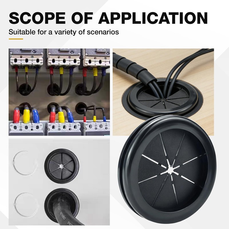 4pcs Rubber Grommets for Wiring, Double Sided Hole Plugs Ring