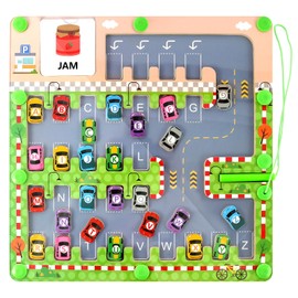 GOTRUST Magnet Alphabet Maze, Montessori Letter Maze Puzzles, Alphabet Matching Board, Wooden Alphabet Learning Toys for 3 4 5 6 Year Olds Boys Girls Toddler