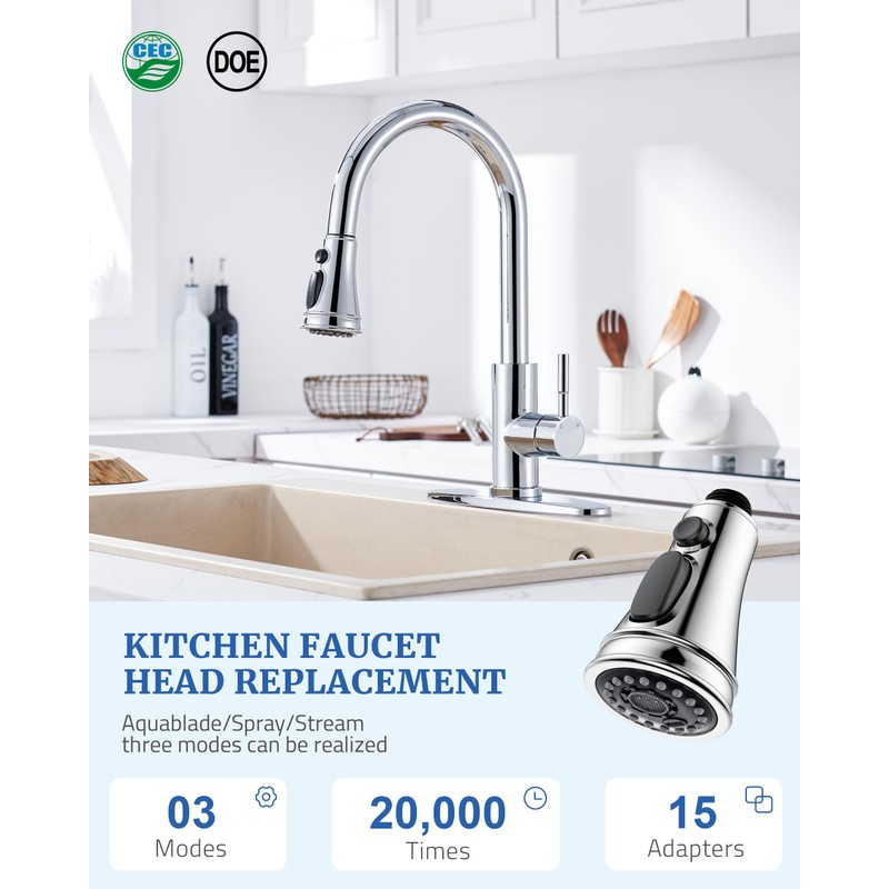 Kitchen Faucet Spray Head Replacement - Pull Down Faucet Sprayer