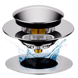 HAOMIAO Universal Pop-Up Bathtub Stopper with Clog-Proof Strainer, Bath Drain Plug (Fits 1.4-1.6 Inch Drains)