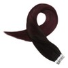 Moresoo Burgundy Balayage Hair Extensions Tape in Human Hair Extensions