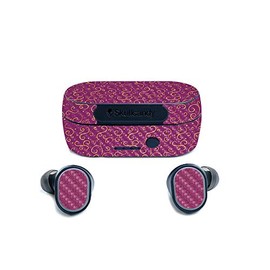 MightySkins Carbon Fiber Skin for SkullCandy Sesh True Wireless Earbuds - Magenta Swirls | Protective, Durable Textured Carbon Fiber Finish | Easy to Apply, Remove, and Change Styles | Made in The USA