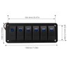 6 Gang Rocker Switch Panel Overcurrent Protection LED Blue Backlit