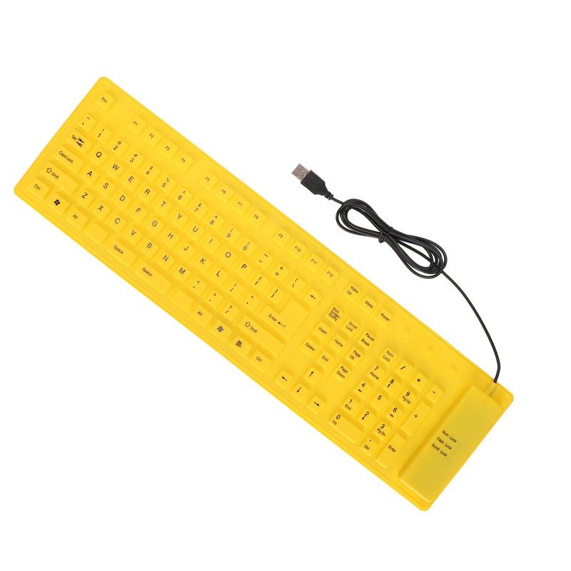 Foldable Silicone Keyboard 108 Keys Silicone Foldable USB Wired Waterproof