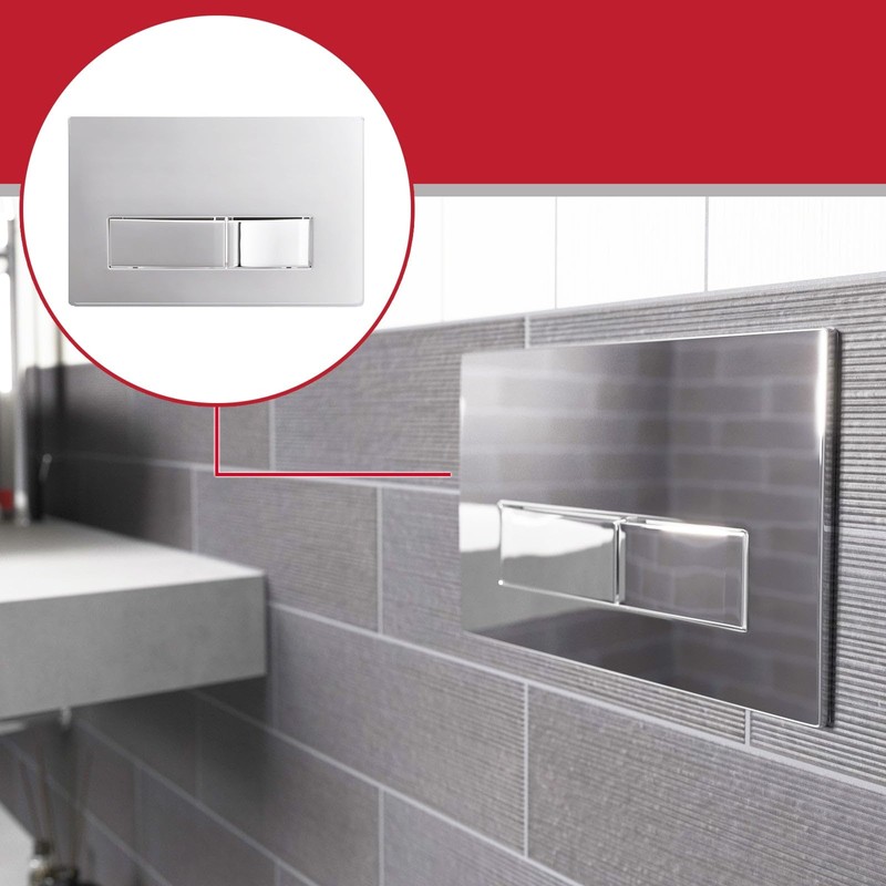 SPARES2GO Luxury Concealed Toilet Cistern Flush Plate Kit for Wall