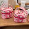 Lovely Pink Cat Cosmetic Pouch & Travel Tote Bag with Heart Design No. 2 3ea