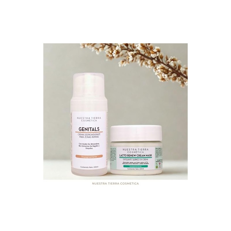 Nuestra Tierra Cosmetica Kit Despigmentante Zonas Íntimas Crema Genitals Mascarilla