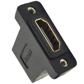 tunghey 2Pack HDMI Coupler Adapter Connector, Golden Plated HDMI Female to Female Inline Straight Coupler with Screw Panel