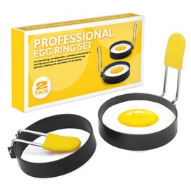 2 Pcs Non-Stick Round Egg Cooking Rings,Sandwiches Egg Pancake Shaper Omelette Mold Mould Frying Egg Cooking Tools Kitchen Accessories Gadget Rings