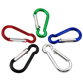 TRIXES 5 x Carabiner Clip Hook for Camping - Keyring Sports Mini Spring 5cm - D Ring Clip for Camping Hiking Travelling Bag Backpack - Lightweight Small Karabiner - Key Chain Clips