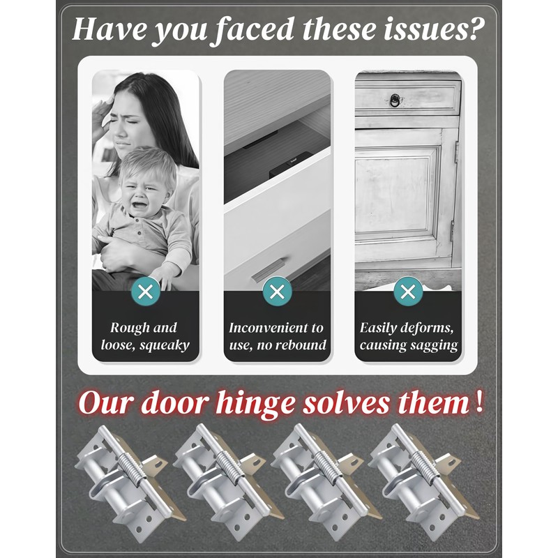 4 Pack Door Hinges Matte Silver, Manganese Steel, 4 Inch