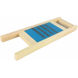 Carrot Slicer, Carrot Grater, Tёрка-Корейка, Vegetable Grater, Vegetable Slicer, Kitchen Grater with Stainless Steel Blades, Grater Slicer for Carrot Salad (Wood Blue: Diameter 2 mm, Fine Grater)