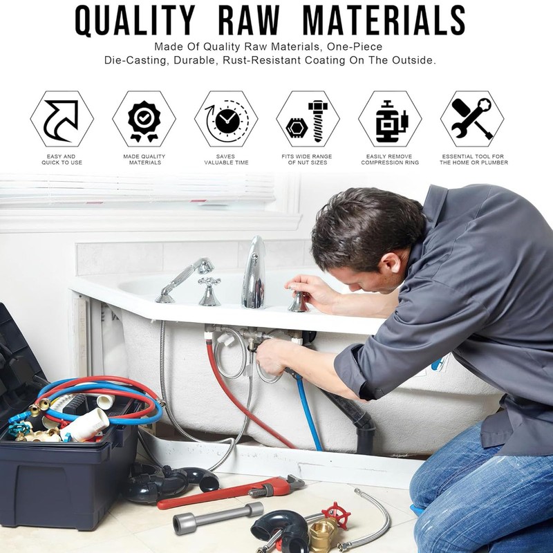 Plumbing Wrench Tools, Angle Stop Wrench Kit, Angle Stop Removal