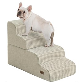 ABCPET Dog Step for Bed, Dog Stair 4-Step 35D Pet Stair 19.7" H for High Bed or Sofa Non-Slip Balanced Pet Step Indoor, Beige