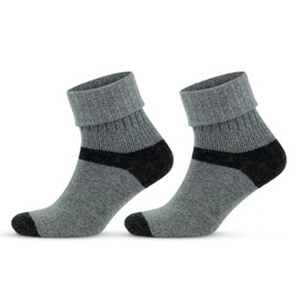 GoWith 2 Pairs Alpaca Wool Socks for Men/Women, Norwegian Warm Winter Socks, Thermal Crew Boot Socks, Unisex Heated Socks