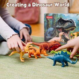 Befunsol Dinosaur Toys for Kids 3-5, 12-Pack Realistic Dinosaur Figures - Spinosaurus, T-Rex, Triceratops & Velociraptor, Dino Toys for 3 Year Old Girls Boys, 3 4 5 6 7 Year Old Girl Boy Gifts