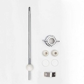 PF WaterWorks PF0904Universal Lavatory Pop-Up Drain Ball Rod/Center Pivot Rod Replacement Kit - Threaded Adjustable Ball Rod + 3 Nuts (Universal, Moen, Metal) + 3 Sizes of Balls + ClipChrome1Piece
