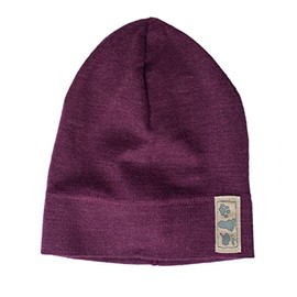 Lilano, Children's / Baby Beanie Hat, 70% Wool (kbT), 30% Silk, 210 g/m², berry, 4-12 Years