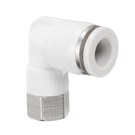sourcing map PLF3/8-N01 Pneumatic Female Elbow 3/8" Tube OD x 1/8" NPT 90 Degree Push to Connect Air Tube Fittings Quick Connect for Pneumatic Machine White