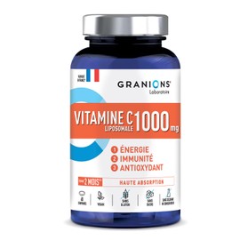 Liposomal Vitamin C 1000 mg | Ultra Dose | Energy, Immunity, Antioxidants | 60 Tablets Vegan | Sugar Free | Gluten Free | Up to 2 Months Use | Granions | Made in France