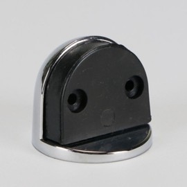 Large Chrome Floor Door Stopper & Hook Half-moon