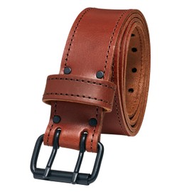 FESA Men's Leather Tool Belt - Handcrafted Full Grain Leather Tool Pouch Belt for Carpenters & Other Trade Professionals - Adjustable from 29"-44" (Cherry - 2" Wide - L)