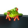 3D Creative Frog Statues,Moral Integrity Green Frog Figurines,Funny & Cute