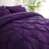Ubauba 5pc Twin Size Comforter Set with Sheets, Purple Pintuck