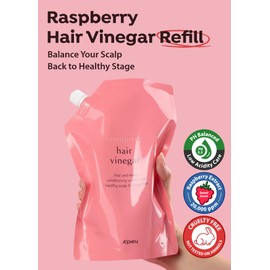A'PIEU Raspberry Hair Vinegar Rinse Refill 13.6 fl oz - Scalp Treatment for Balanced pH, Shiny Hair | Korean Hair Care I Clarifies & Encourages Growth | Dandruff & Oil Control