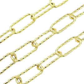 3 m Decorative Chain Twisted Iron Round Wire Diameter 3.5 mm Lamp Chain Round Link Chain Load Capacity 10 kg (Gold)